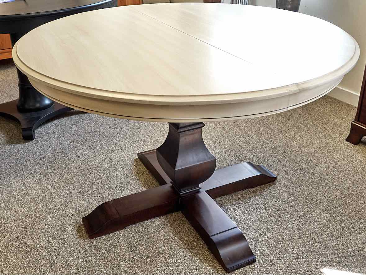 Gat Creek Maitland Round Dining Table with Hand-Glazed Parchment Finish Top