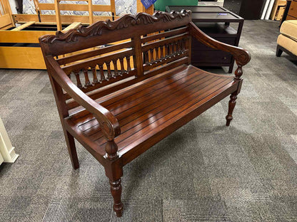 Furniture Classics Ltd. Carved Mahogany Bench