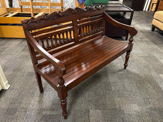 Furniture Classics Ltd. Carved Mahogany Bench