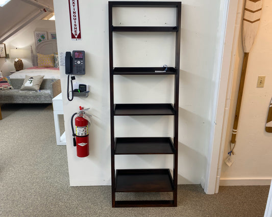 Mahogany Stain Leaning Bookcase