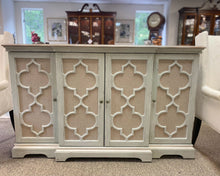 Uttermost Breakfront Console in Weathered Grey with Ivory Accents
