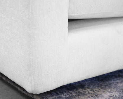 Crate & Barrel Gather Deep 3-Piece Bench Seat Sectional in Icon White Chenille