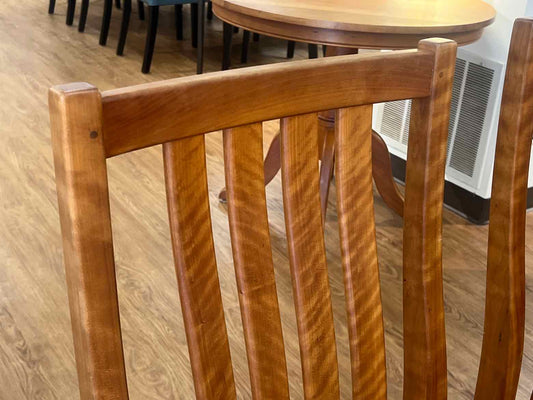 Pair of Cherry Slat Back Dining Chairs
