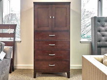 Ethan Allen Door Chest with Drawers in Espresso Finish Oak