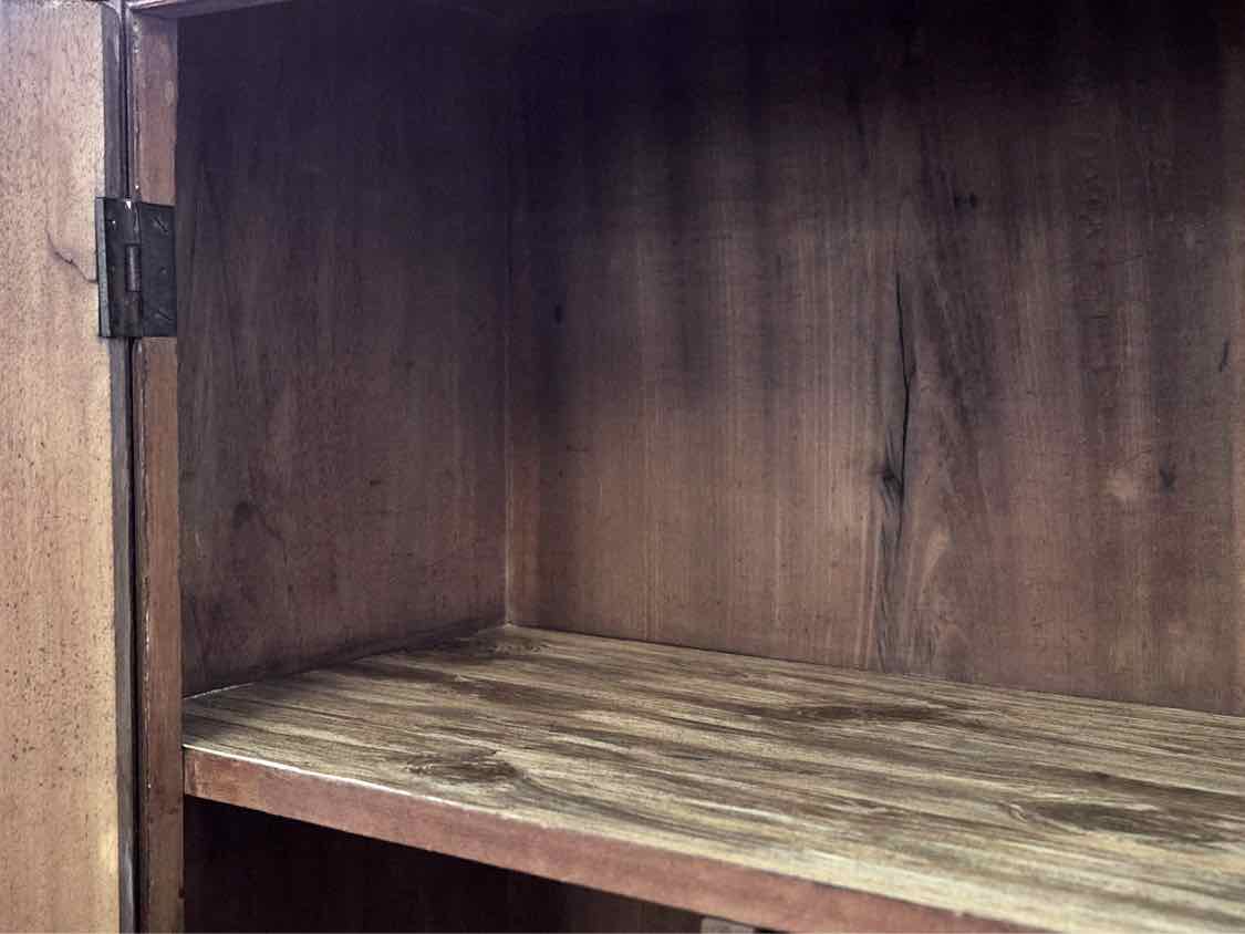 Cherry 2 Door Storage Piece with Shiplap Wood  Back