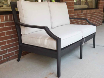 Ethan Allen 'Nod Hill' Black Aluminum Outdoor Loveseat