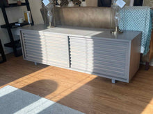 Grey Wash Credenza w/ Sliding Doors