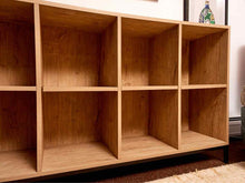 Natural Oak 8 Cube Shelf Unit On Metal Legs