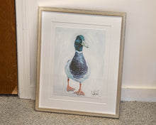 'Mallard Walking 2' in Silver Frame