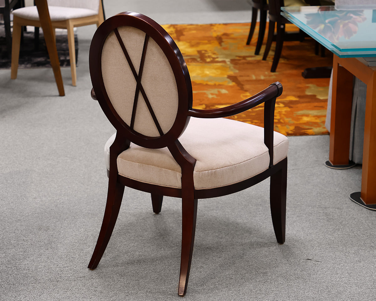 Set of 10 Round Back Mohair Dining Chairs