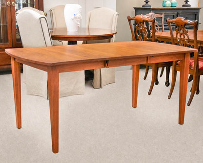 Amish Cherry Bowed Edge Mission  Dining Table On Tapered Legs