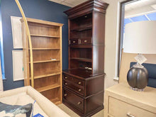 Stanley Cherry Two Piece Lighted Bookcase