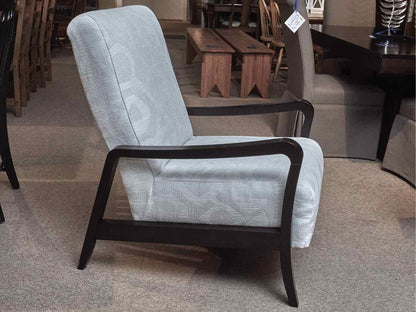 Best Chair White Upholstered Arm  Chair with Ebony Finish Wood frame