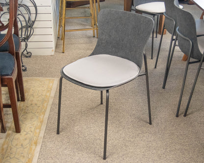 Set of 6 Ligne Roset Ettoriano Charcoal Felt Dining Chairs