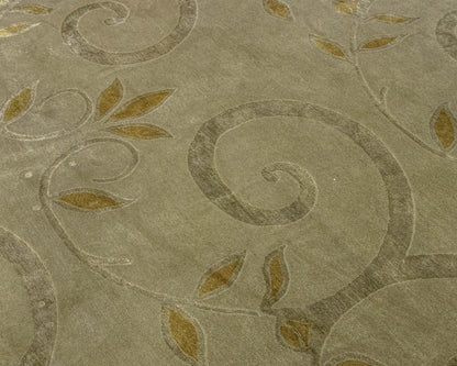 Grey, Green & Gold Area Rug
