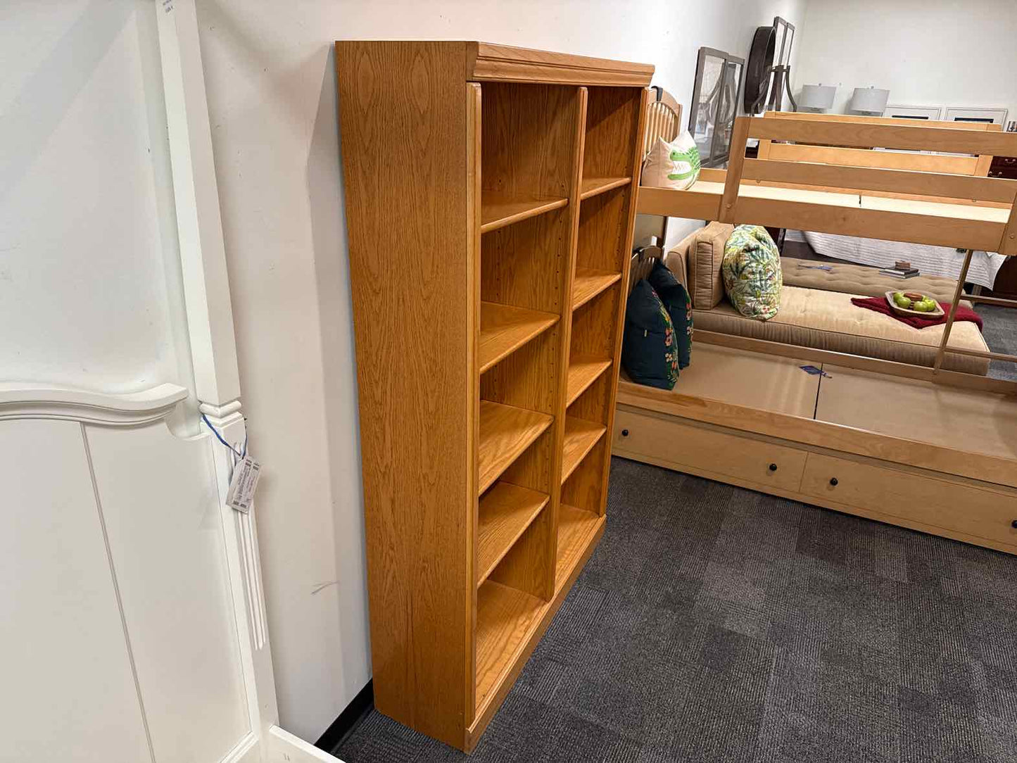 Double Wide Oak Bookcase