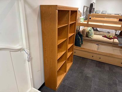 Double Wide Oak Bookcase