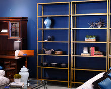 Tall Gold Patinaed Bookcase