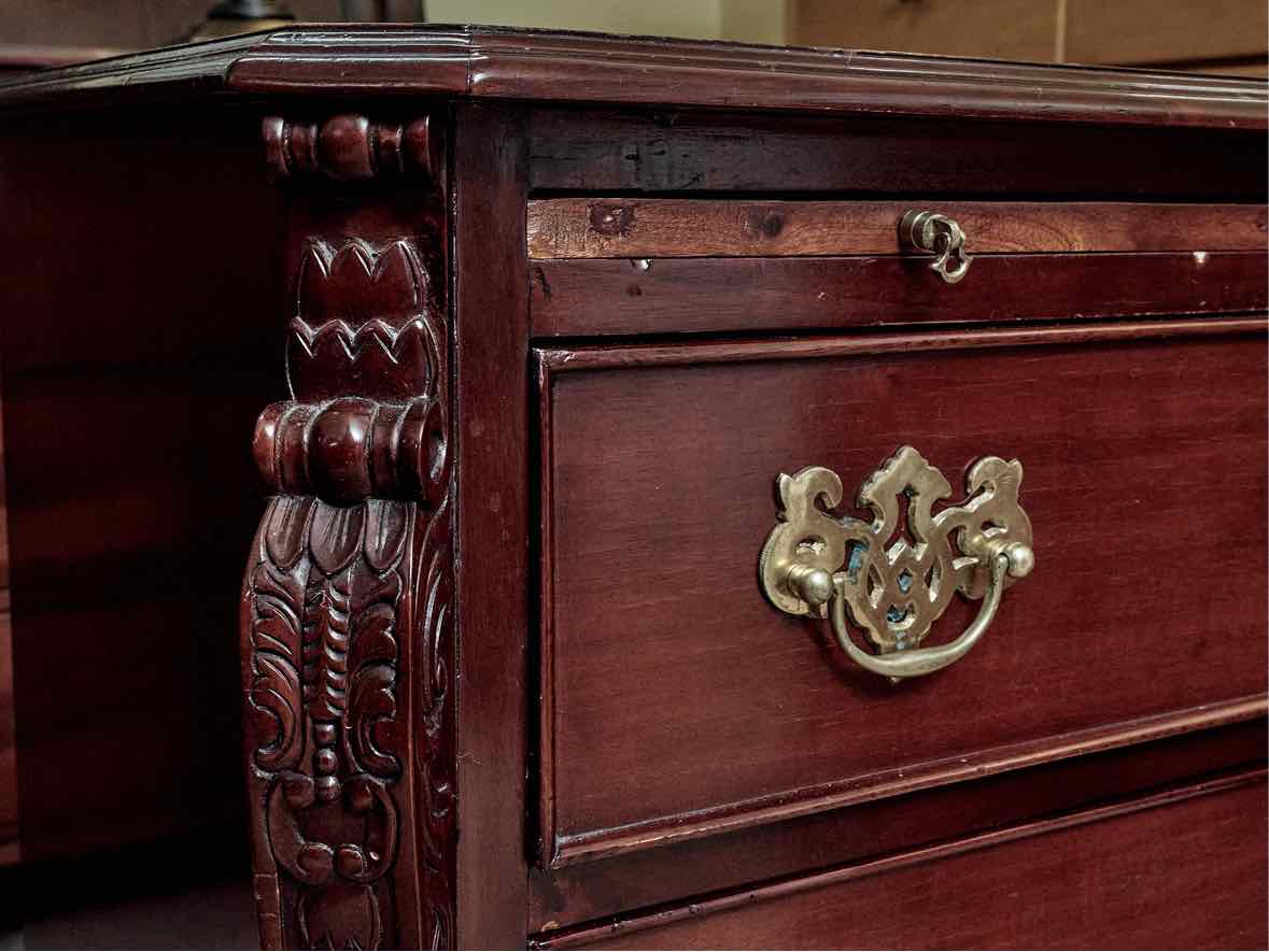 Pair of Mahogany Chippendale Style 3 Drawer Nightstands
