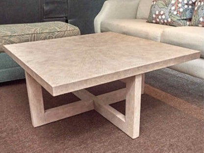 East At Main White Washed Criss Crossed Legs Cocktail Table