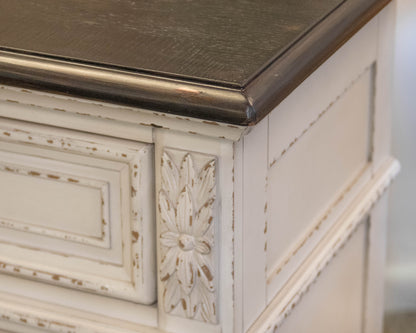 Eridani 7 Drawer Dresser in Distressed Parchment