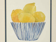 "Bowl of Lemons II" in White Frame