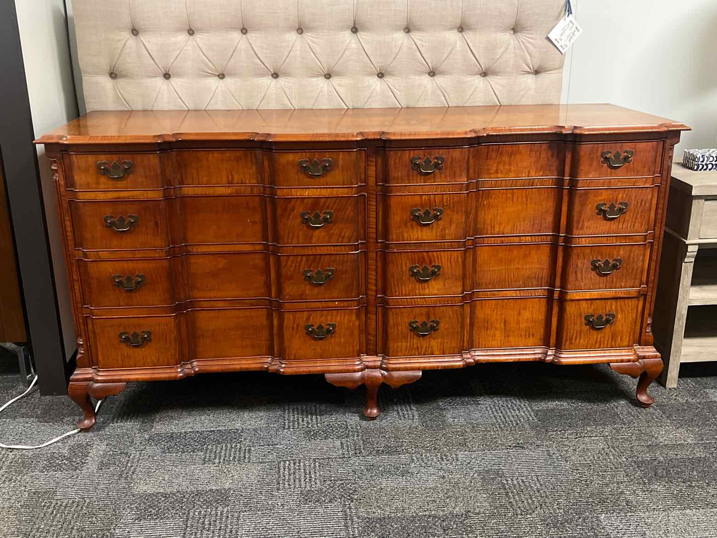 Marmer Bros Tiger Maple Dresser w/ Mirror
