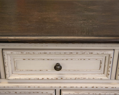 Eridani 7 Drawer Dresser in Distressed Parchment
