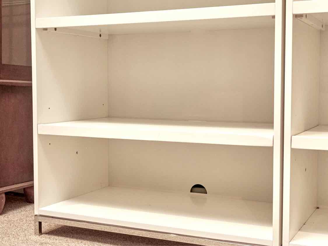 Pottery Barn Ivory Tall Bookcase with Adjustable Shelves