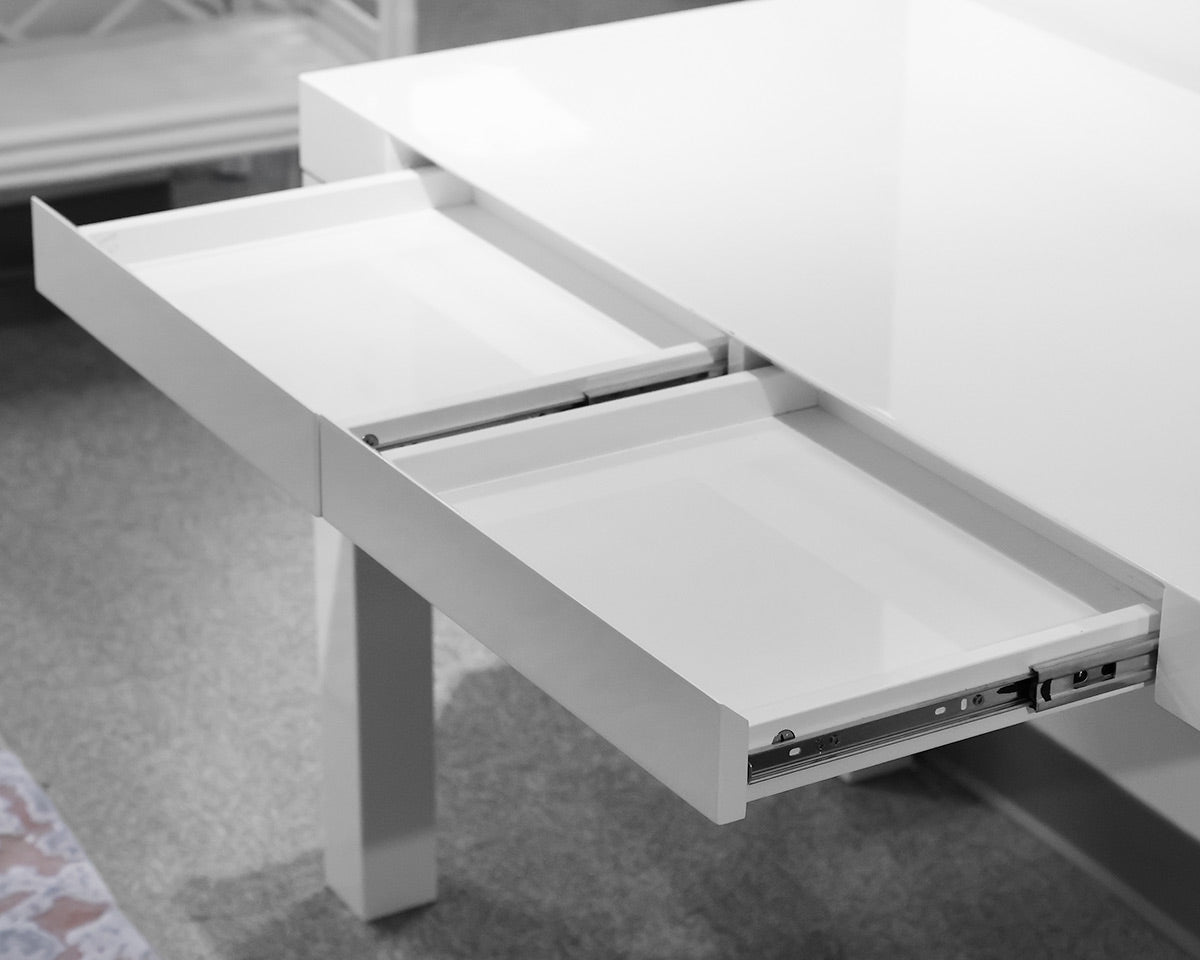 West Elm White Lacquer Writing Desk