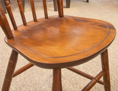 Nichols & Stone Set Of 6 Thumb-Back Maple Spindle Dining Chairs