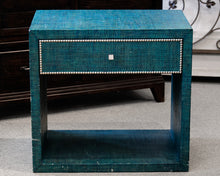 Curate Home Collection Teal Linen Wrapped Accent Table