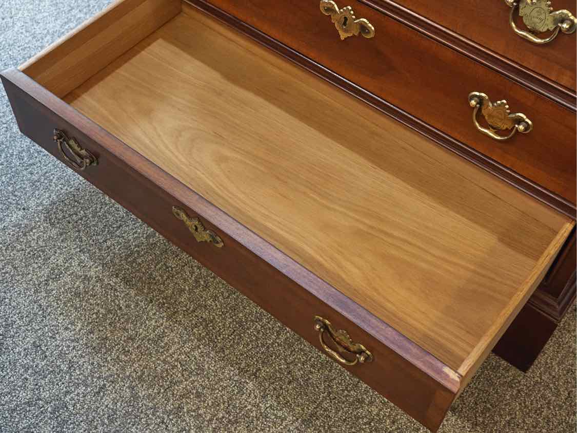 White Fine Furniture Inlaid Mahogany Bachelor Chest
