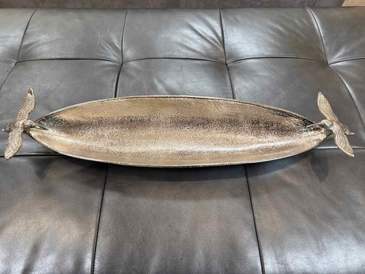 Large Nickle Plated Boat Dish