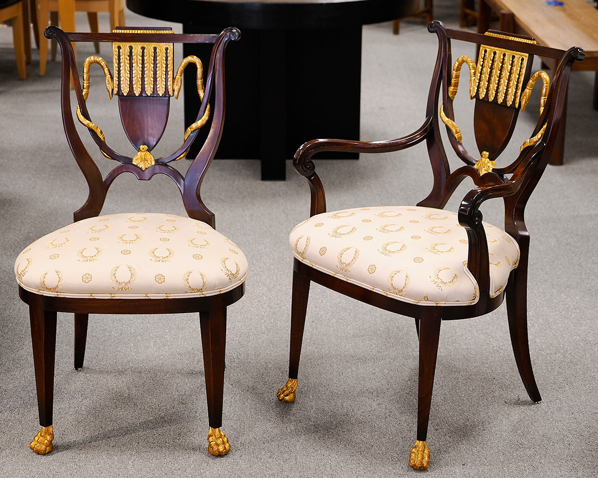 Set of Ten William Switzer Russian Neo-Classical Dining Chairs