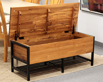 Crate & Barrel 'Teca' Storage Trunk-Bench