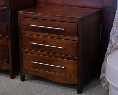 Yutsy Woodworking 3-Drawer Bedside Chest in Dark Finish