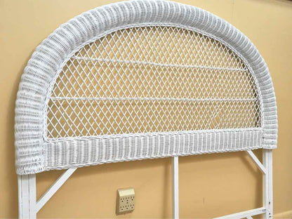White Wicker Full Headboard