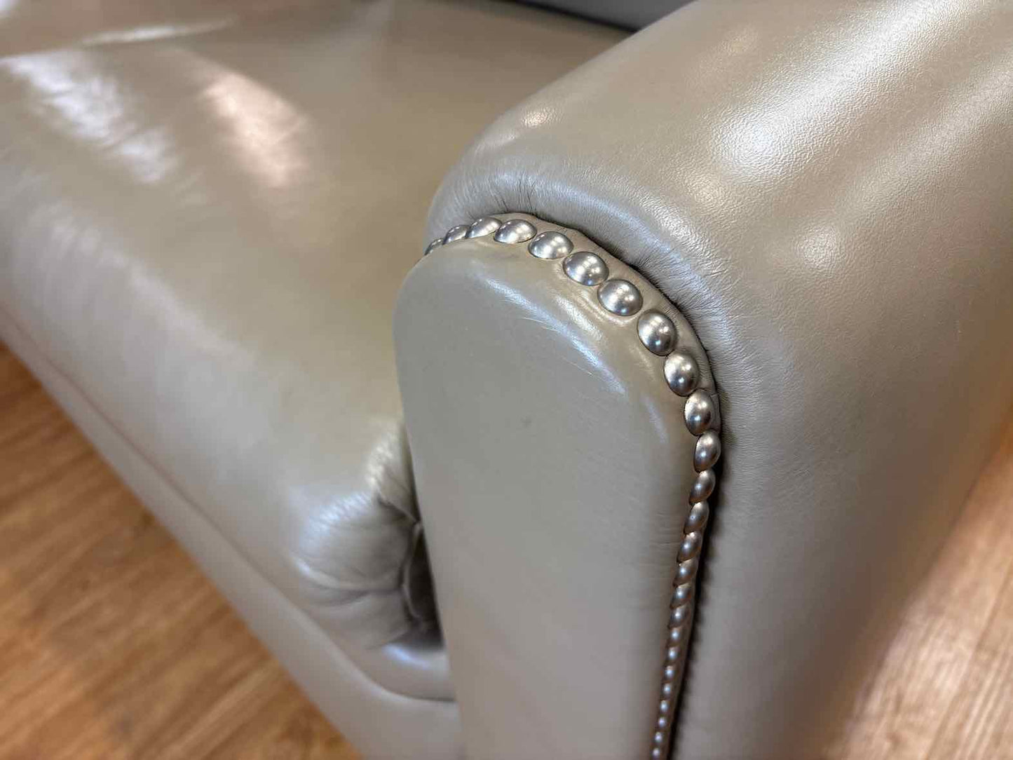 Hancock and Moore 3-Seat Leather Sofa in Putty