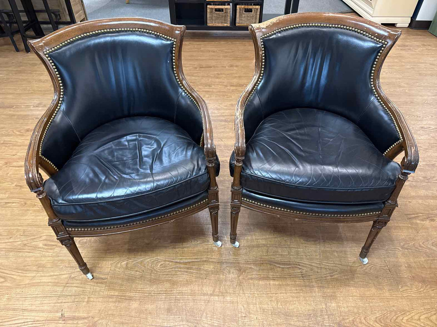 Pair of Henredon Leather Chairs
