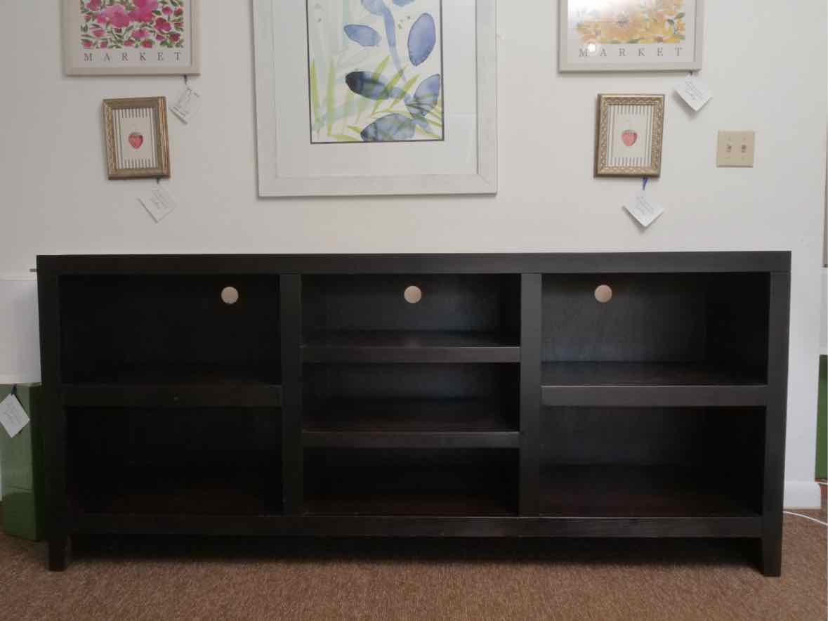 Espresso Finish Media Furniture with Storage Cubbies