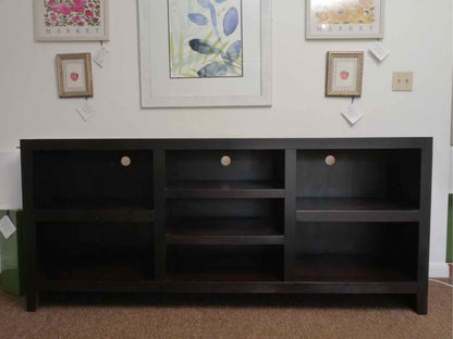 Espresso Finish Media Furniture with Storage Cubbies