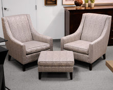 Pair of Mitchell Gold + Bob Williams Upholstered Chairs and Ottoman