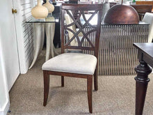 Set of 6 Klaussner Dining Chairs in Dark Finish with Grey Heather Seats
