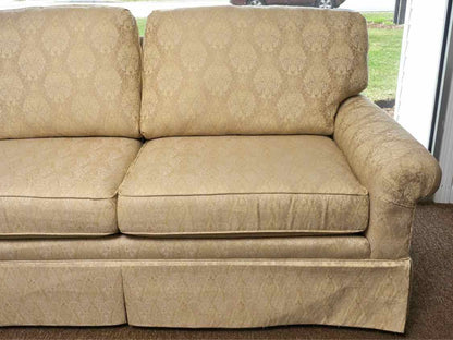 "Conover" 2 Cushion  Sofa with Gold & Ivory Paisley Design  Upholstery