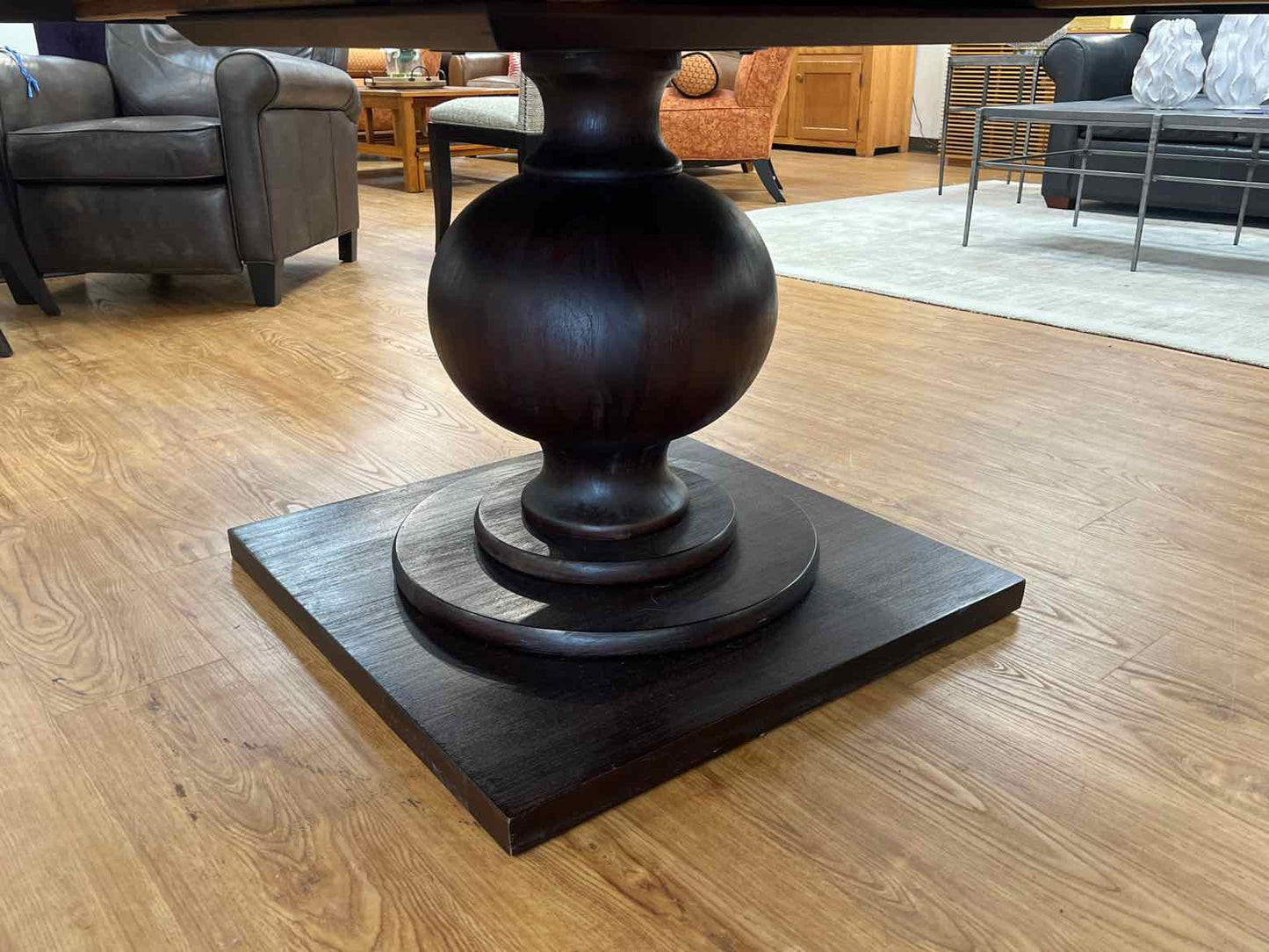 Crate & Barrel Espresso Round Dining Table
