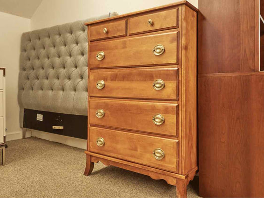 Solid Birch Six Drawer Chest in Honey Finish