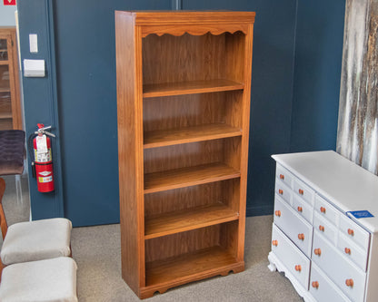 Oak Veneer Four Shelf Bookcase