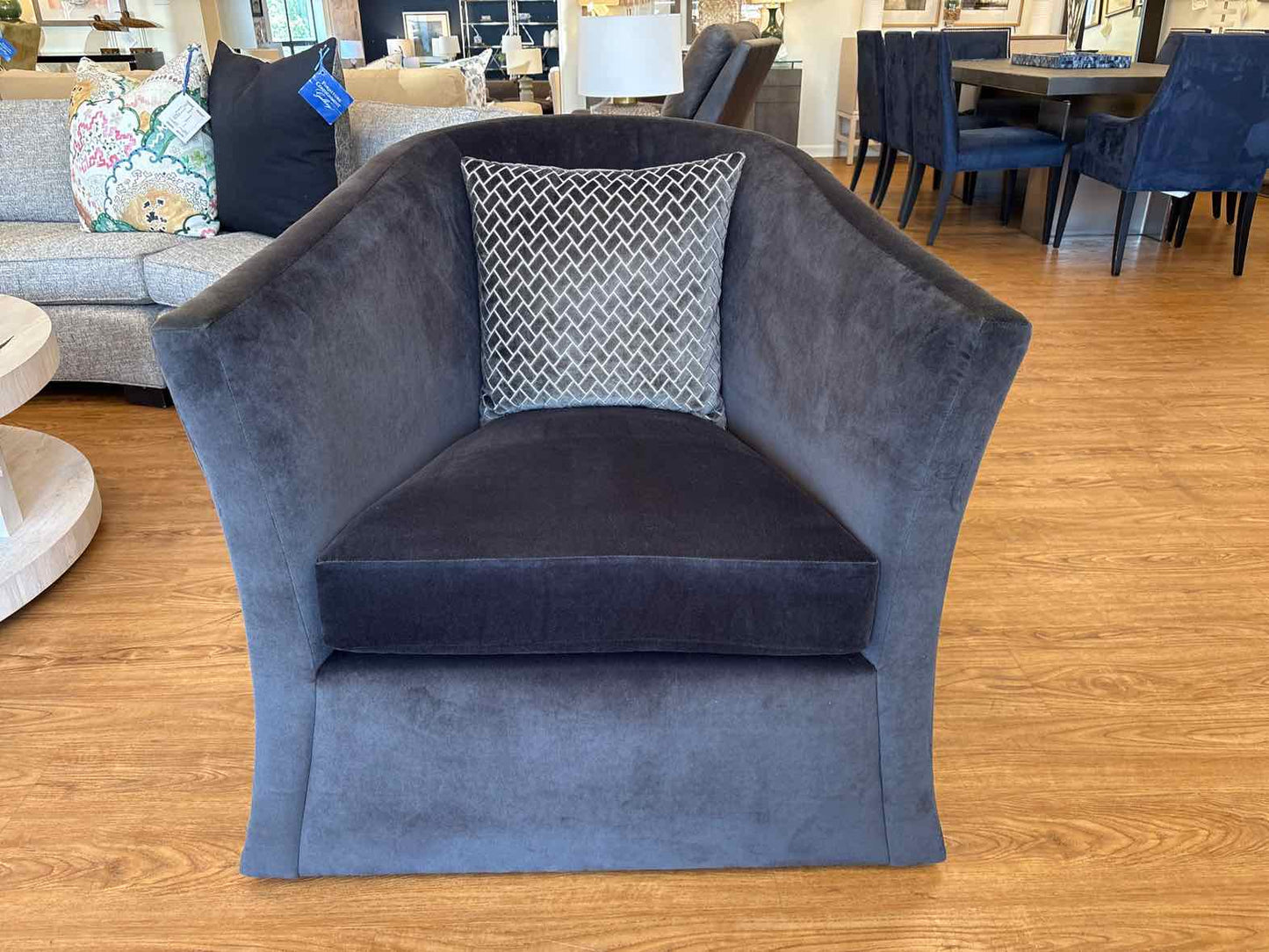 Verellen 'Axelle' Barrel Swivel Chair in Charcoal