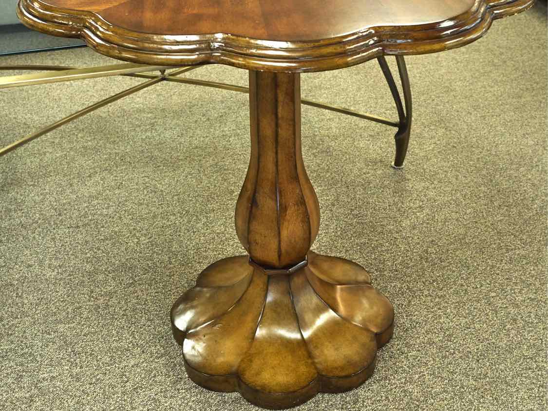 Scalloped Edge Pedestal Table